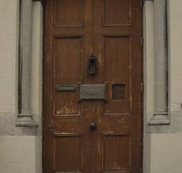 Outdoor Wooden Door as a Flat Panel Speaker