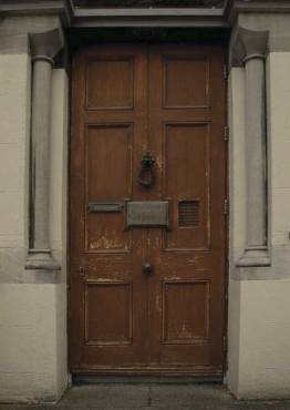 Outdoor Wooden Door as a Flat Panel Speaker