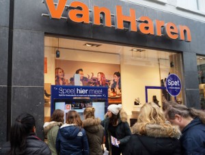 VanHaren Retail storefront window display with audio