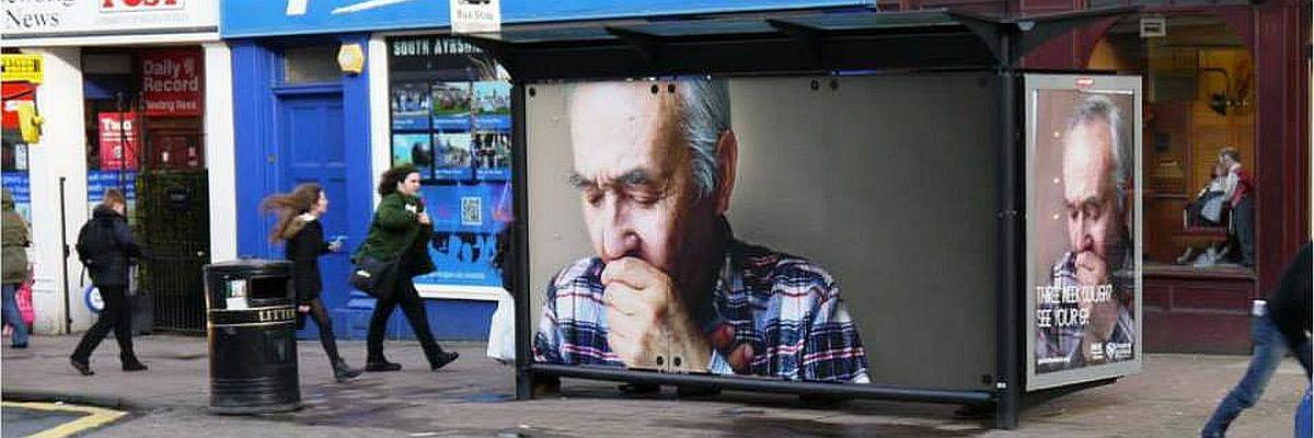 'Coughing' Bus Shelter. Hear a Cough - Catch Attention